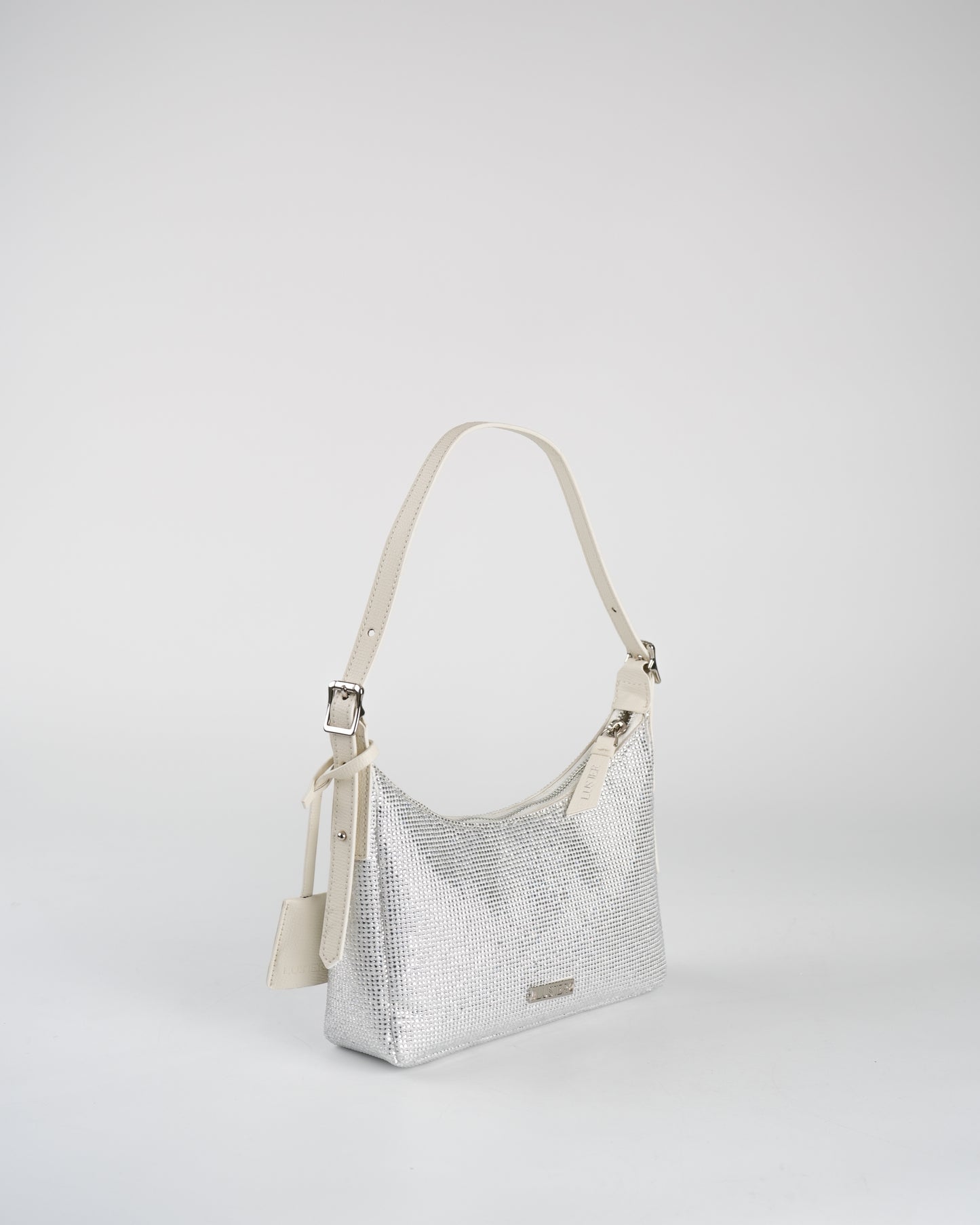 Ezra Crystal Bag in White