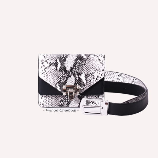 Aileen Belt Bag in Python Charcoal