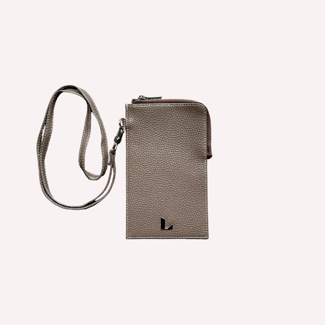 Jodie Lanyard Phone Holder in Brown